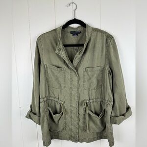 Social Standard by Sanctuary Utility Jacket Green Tencel Drawstring L